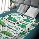 Personalized Custom Garbage Truck Blanket for Boys